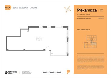 rzut mieszkanie na sprzedaż 100m2 mieszkanie Gdańsk, Morena, Piekarnicza 6