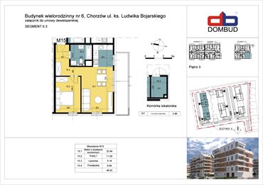 rzut mieszkanie na sprzedaż 47m2 mieszkanie Chorzów, Chorzów Stary, Bojarskiego 8, 10, 12