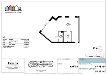 rzut mieszkanie na sprzedaż 56m2 mieszkanie Rumia, Kosynierów 9