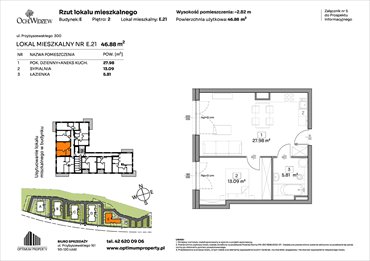 rzut mieszkanie na sprzedaż 47m2 mieszkanie Łódź, Widzew, Przybyszewskiego 292-300