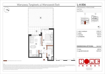 rzut mieszkanie na sprzedaż 36m2 mieszkanie Warszawa, Targówek, ul. Warszawski Świt
