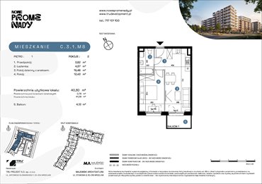 rzut mieszkanie na sprzedaż 40m2 mieszkanie Wrocław, Kleczków, ul. Czochralskiego/ Miłosza