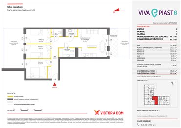 rzut mieszkanie na sprzedaż 86m2 mieszkanie Kraków, Mistrzejowice, ul. Piasta