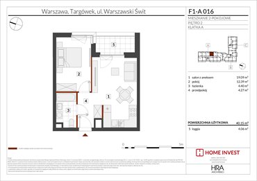 rzut mieszkanie na sprzedaż 40m2 mieszkanie Warszawa, ul. Warszawski Świt