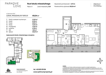 rzut mieszkanie na sprzedaż 69m2 mieszkanie Łódź, Bałuty-Doły, ul. Górnicza 12/14