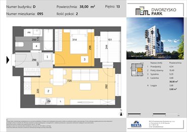 rzut mieszkanie na sprzedaż 38m2 mieszkanie Rzeszów, Przybyszówka, Dworzysko