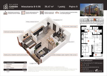 rzut mieszkanie na sprzedaż 39m2 mieszkanie Szczecin, Centrum, al. Wyzwolenia 70 / ul. Staszica 21