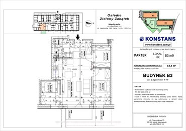 rzut mieszkanie na sprzedaż 54m2 mieszkanie Wołomin, Legionów 142A i 144