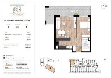 rzut mieszkanie na sprzedaż 47m2 mieszkanie Kraków, Wzgórza Krzesławickie, Gustawa Morcinka