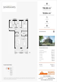 rzut mieszkanie na sprzedaż 78m2 mieszkanie Katowice, Bogucice - Dąbrówka Mała, Wiertnicza 32