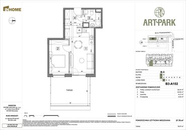 rzut mieszkanie na sprzedaż 38m2 mieszkanie Łódź, Polesie, Wołowa 4A