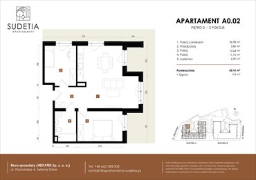 rzut mieszkanie na sprzedaż 60m2 mieszkanie Jelenia Góra, POZNAŃSKA 4