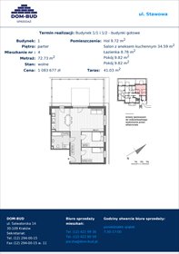 rzut mieszkanie na sprzedaż 73m2 mieszkanie Kraków, Bronowice Wielkie, Stawowa