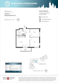 rzut mieszkanie na sprzedaż 50m2 mieszkanie Kraków, Podgórze, Jerozolimska 4