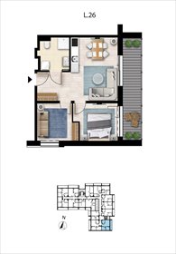 rzut mieszkanie na sprzedaż 45m2 mieszkanie Grzybowo, Nadmorska 98 -106