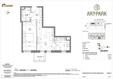rzut mieszkanie na sprzedaż 45m2 mieszkanie Łódź, Polesie, Wołowa 4A