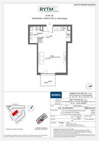 rzut mieszkanie na sprzedaż 33m2 mieszkanie Warszawa, Mokotów, Antoniewska