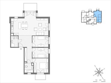 rzut mieszkanie na sprzedaż 100m2 mieszkanie Kraków, Bronowice Wielkie, ul.Stawowa 246