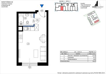 rzut mieszkanie na sprzedaż 30m2 mieszkanie Łódź, Retkinia, Maratońska 49C