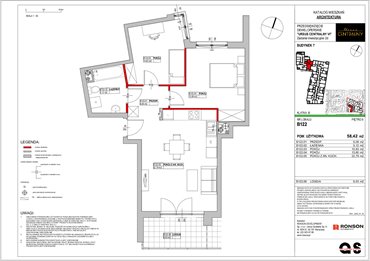 rzut mieszkanie na sprzedaż 58m2 mieszkanie Warszawa, Ursus, ul. Gierdziejewskiego 23