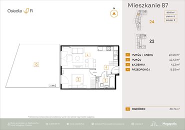rzut mieszkanie na sprzedaż 42m2 mieszkanie Kraków, Rzemieślnicza 22-24