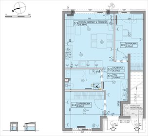 rzut mieszkanie na sprzedaż 46m2 mieszkanie Marki, Stawowa