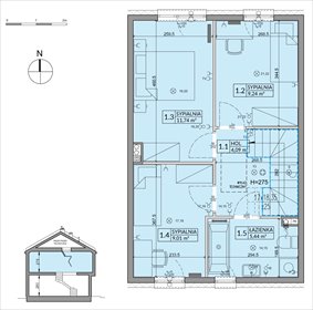 rzut dom na sprzedaż 85m2 dom Walendów, Brzozowa