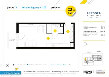 rzut lokal użytkowy na sprzedaż 33m2 lokal użytkowy Gąski, Nadbrzeżna 52
