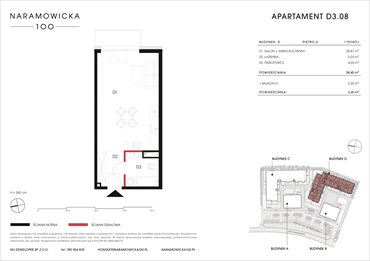 rzut mieszkanie na sprzedaż 38m2 mieszkanie Poznań, Winogrady, Naramowicka 100