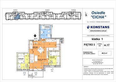 rzut mieszkanie na sprzedaż 47m2 mieszkanie Mińsk Mazowiecki, Cicha 12