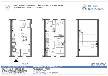 rzut dom na sprzedaż 87m2 dom Gdańsk, Kokoszki, Geologów