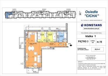 rzut mieszkanie na sprzedaż 63m2 mieszkanie Mińsk Mazowiecki, Cicha 12