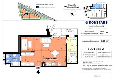 rzut mieszkanie na sprzedaż 56m2 mieszkanie Sulejówek, Wodociągowa 1, 1A, 1B