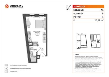 rzut lokal użytkowy na sprzedaż 26m2 lokal użytkowy Gdańsk, ul.Jaskółcza