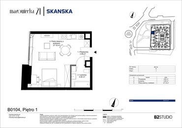 rzut mieszkanie na sprzedaż 34m2 mieszkanie Kraków, Krowodrza, ul. Mazowiecka 21