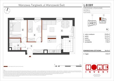 rzut mieszkanie na sprzedaż 58m2 mieszkanie Warszawa, Targówek, ul. Warszawski Świt