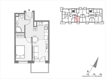 rzut mieszkanie na sprzedaż 31m2 mieszkanie Kraków, ul.Glogera 9,11