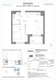 rzut mieszkanie na sprzedaż 40m2 mieszkanie Wrocław, Krzyki, Krakowska 112