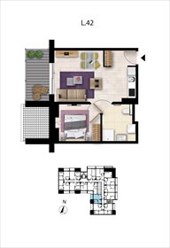 rzut mieszkanie na sprzedaż 34m2 mieszkanie Grzybowo, Nadmorska 98 -106