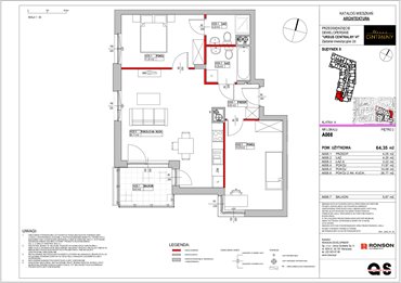 rzut mieszkanie na sprzedaż 64m2 mieszkanie Warszawa, Ursus, ul. Gierdziejewskiego 23