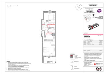 rzut mieszkanie na sprzedaż 45m2 mieszkanie Warszawa, Białołęka, Marywilska 68