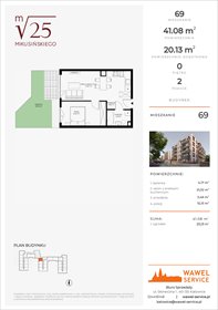 rzut mieszkanie na sprzedaż 41m2 mieszkanie Katowice, Mikusińskiego 25
