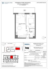 rzut mieszkanie na sprzedaż 42m2 mieszkanie Wrocław, Stare Miasto, Trzemeska