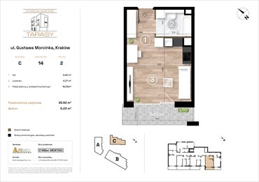 rzut mieszkanie na sprzedaż 26m2 mieszkanie Kraków, Wzgórza Krzesławickie, Gustawa Morcinka