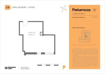 rzut mieszkanie na sprzedaż 47m2 mieszkanie Gdańsk, Morena, Piekarnicza 6