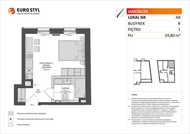 rzut lokal użytkowy na sprzedaż 25m2 lokal użytkowy Gdańsk, ul.Jaskółcza