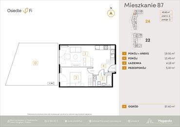 rzut mieszkanie na sprzedaż 42m2 mieszkanie Kraków, Rzemieślnicza 22-24