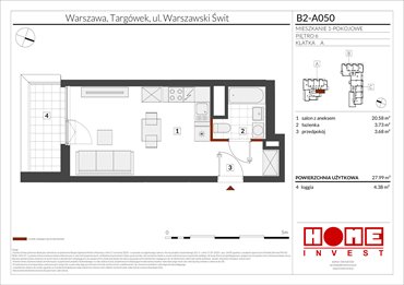 rzut mieszkanie na sprzedaż 28m2 mieszkanie Warszawa, Targówek, ul. Warszawski Świt 12