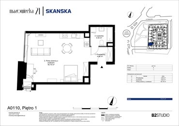 rzut mieszkanie na sprzedaż 51m2 mieszkanie Kraków, Krowodrza, ul. Mazowiecka 21