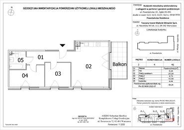 rzut mieszkanie na sprzedaż 58m2 mieszkanie Ząbki, Powstańców 19